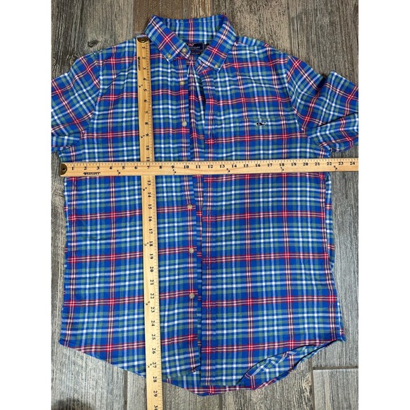 Vineyard Vines Mens Medium Slim Fit Tucker Shirt Plaid Button‎ Down Blue - Picture 6 of 9